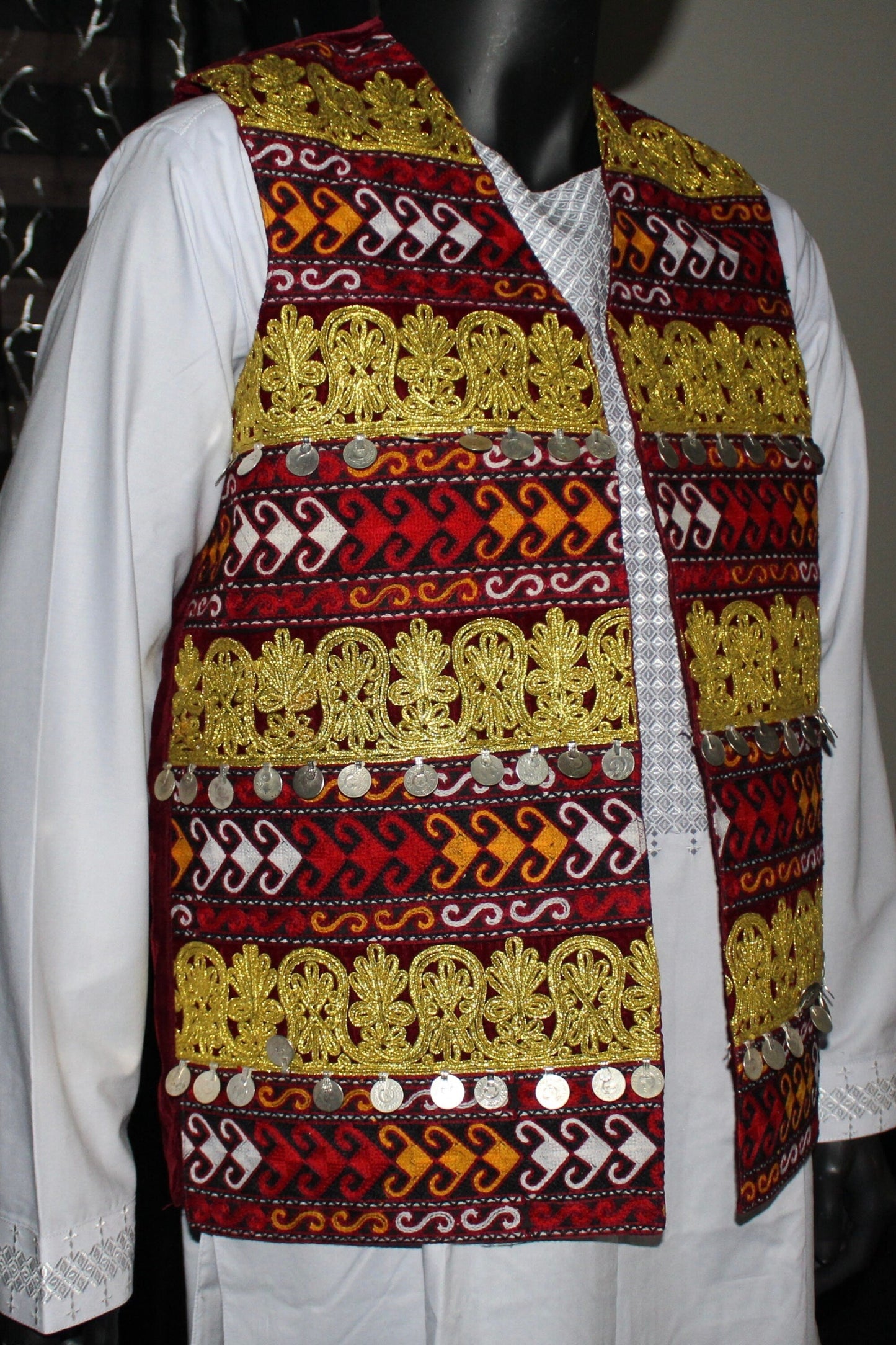 Afghan Mens Vest - Munib (Gold)