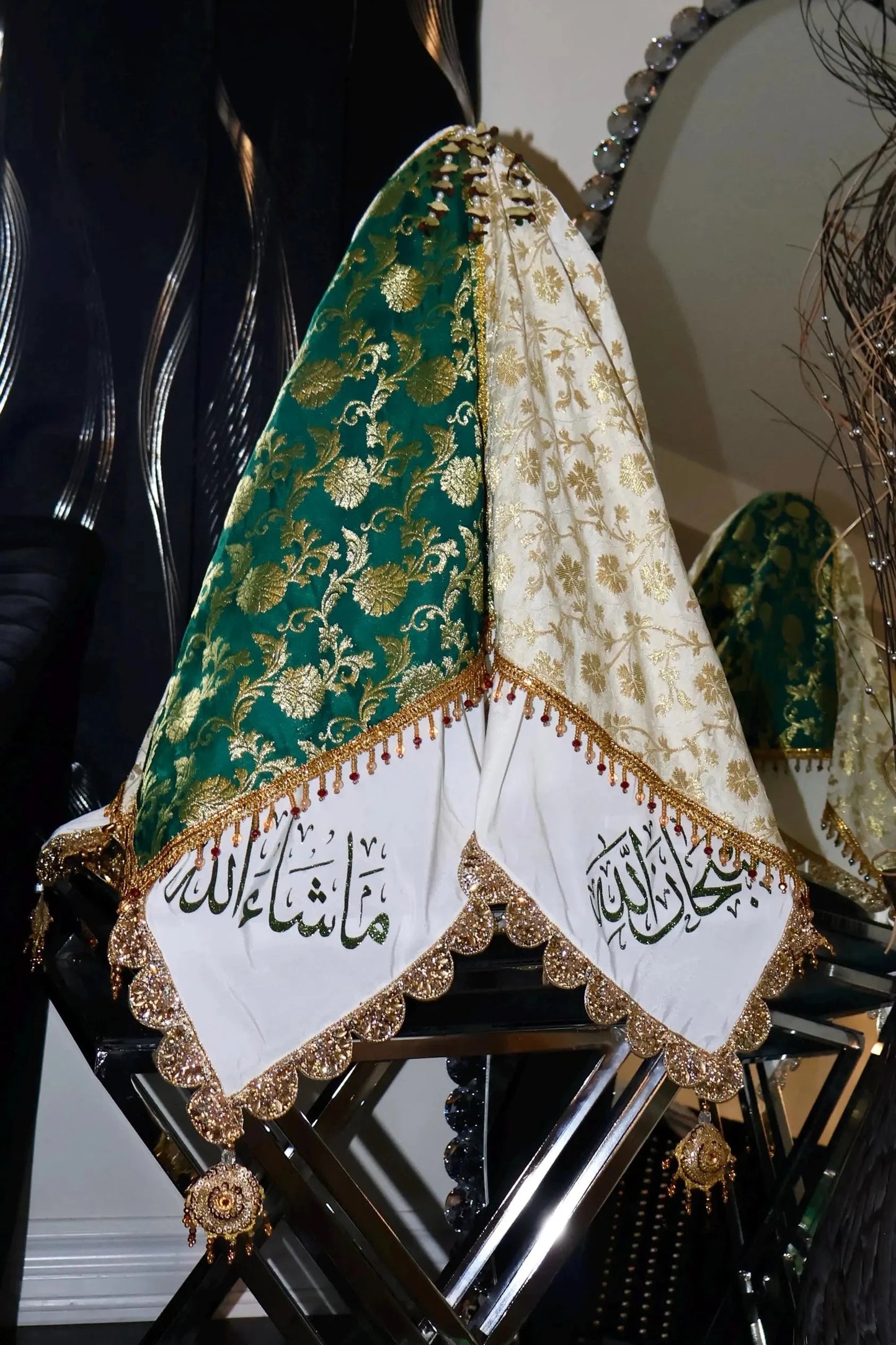 Handmade Kandahari Dusmal (Dark Green)