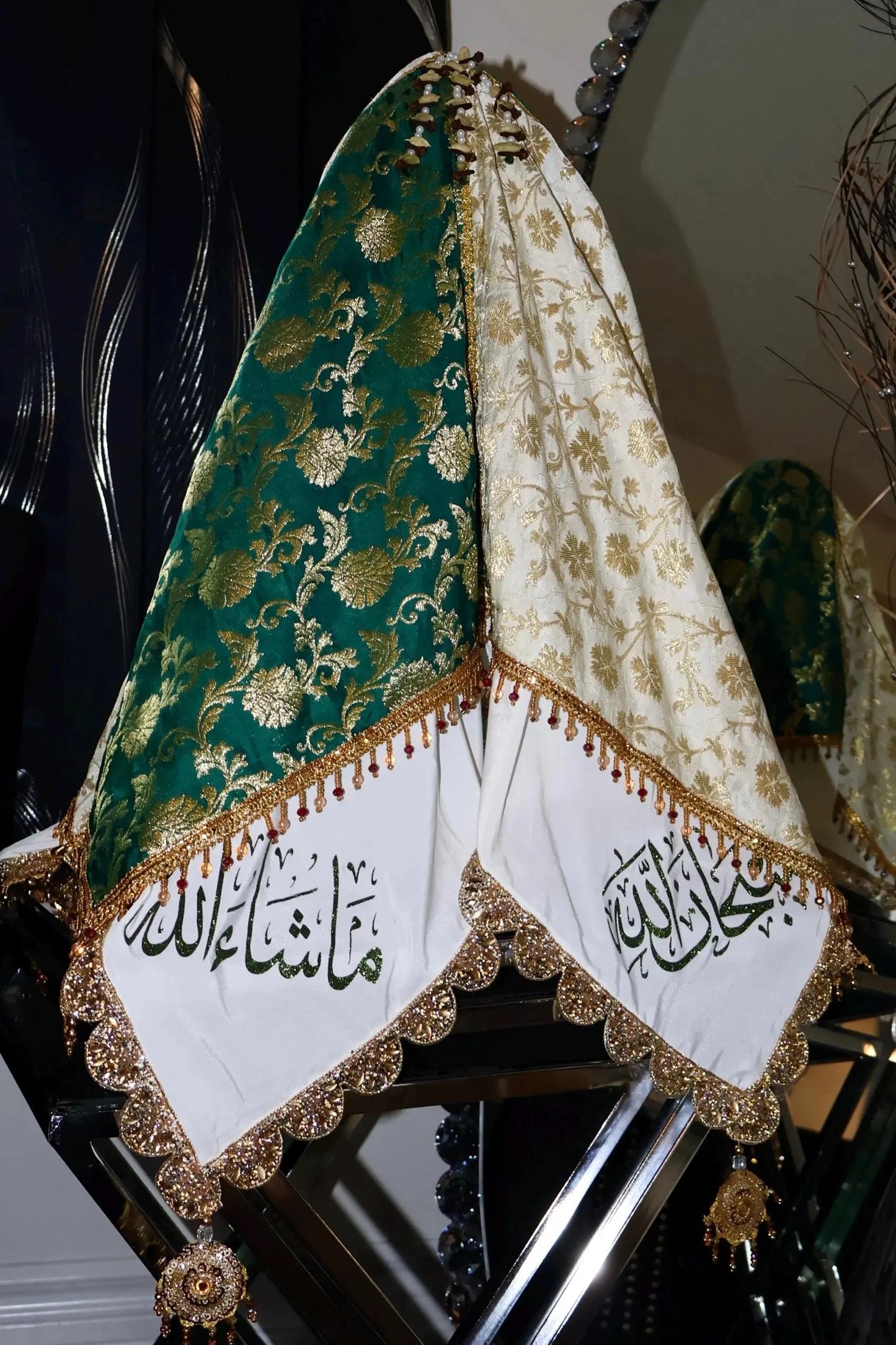 Handmade Kandahari Dusmal (Dark Green)