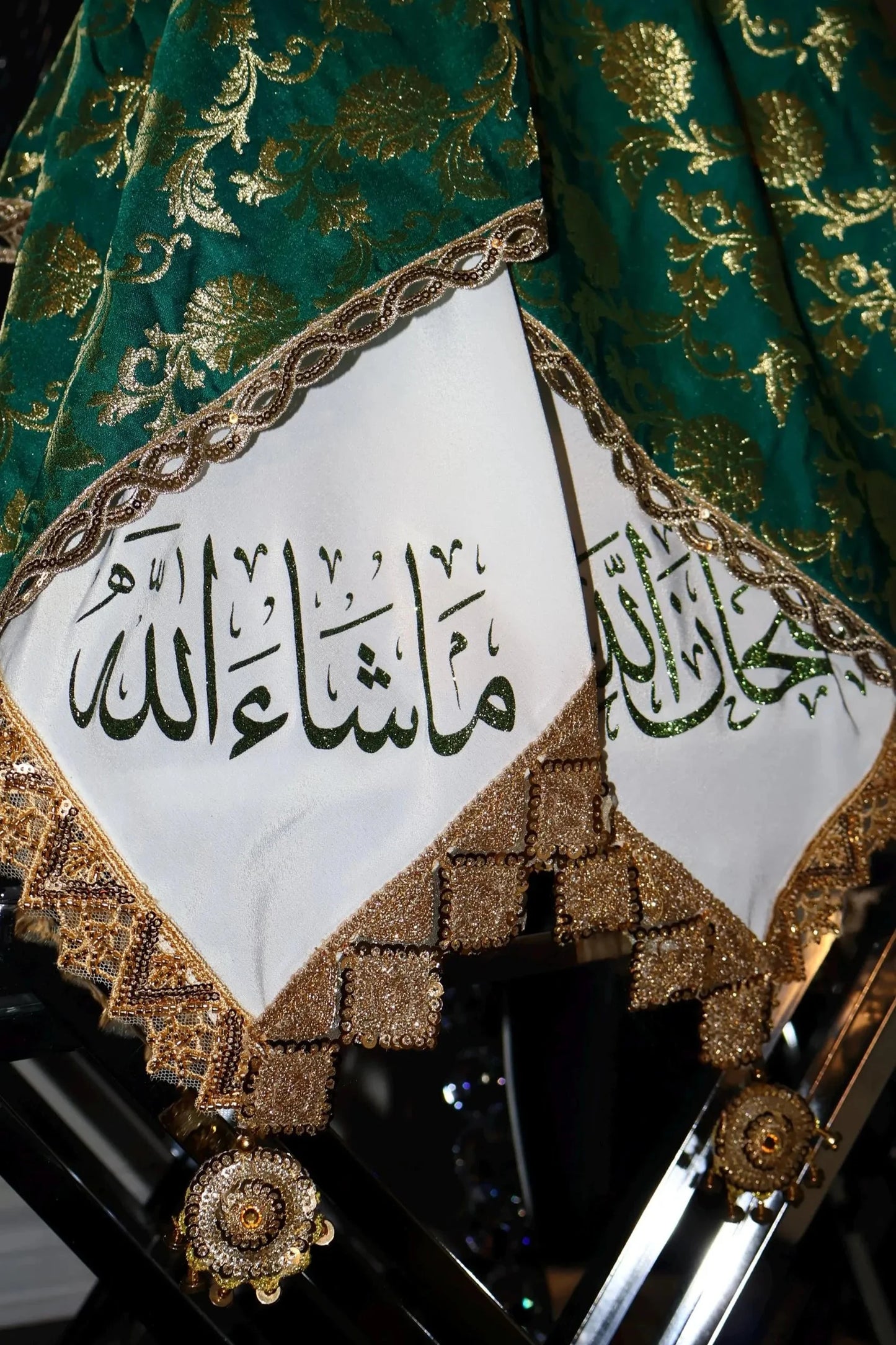 Handmade Kandahari Dusmal (Dark Green)